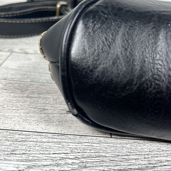 BOC Born Black Faux Leather Crossbody Bag Shoulder Purse Zipper Snap Pockets - Picture 13 of 16